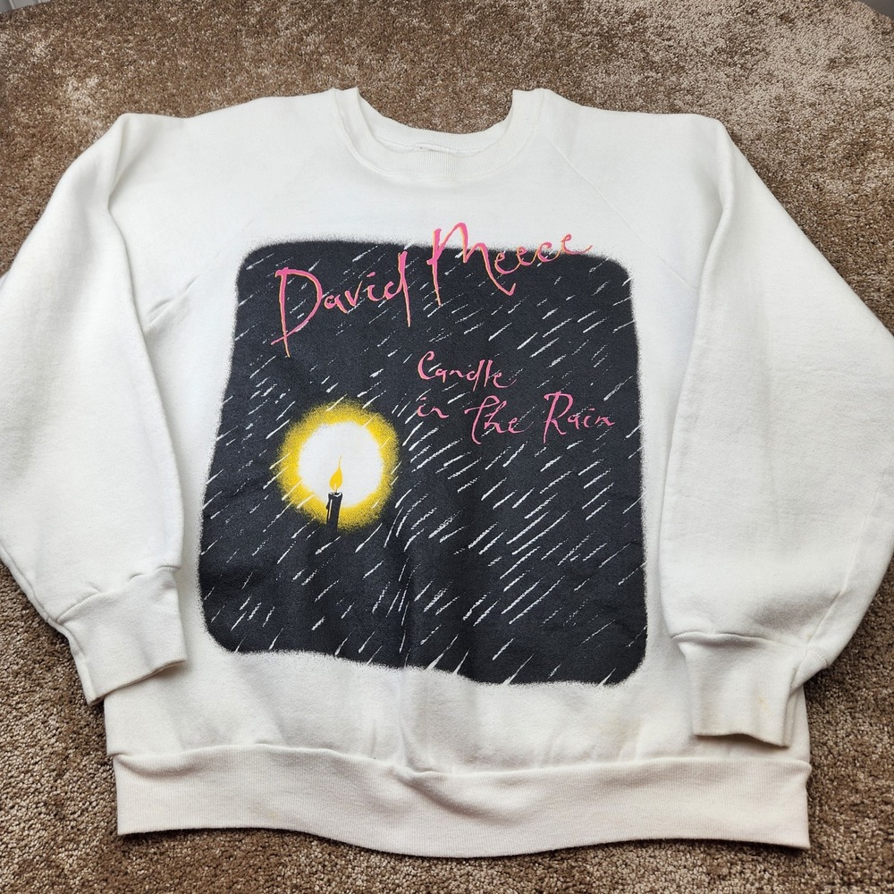 Vintage David Meece Candle in the Rain Sweatshirt 80s Fruit of the Loom Large